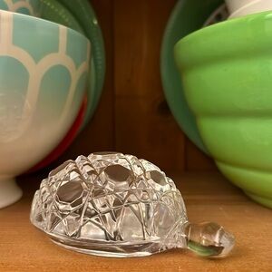 Waterford Crystal Turtle Paperweight | Clear Cut Crystal Animal Figurine
